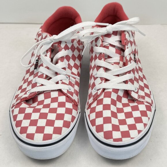 Vans Off The Wall Womens Sz 6 Low Top Sneakers Pink White Checkered Lace Up Shoe - Picture 2 of 13